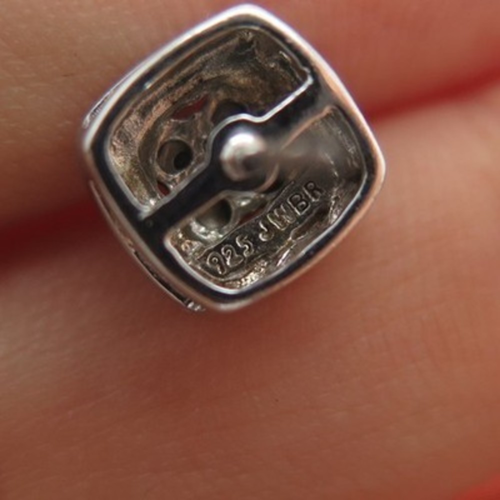 JANE SEYMOUR 925 Sterling Silver Real Fancy Blue Diamond Stud Earrings - Picture 7 of 7